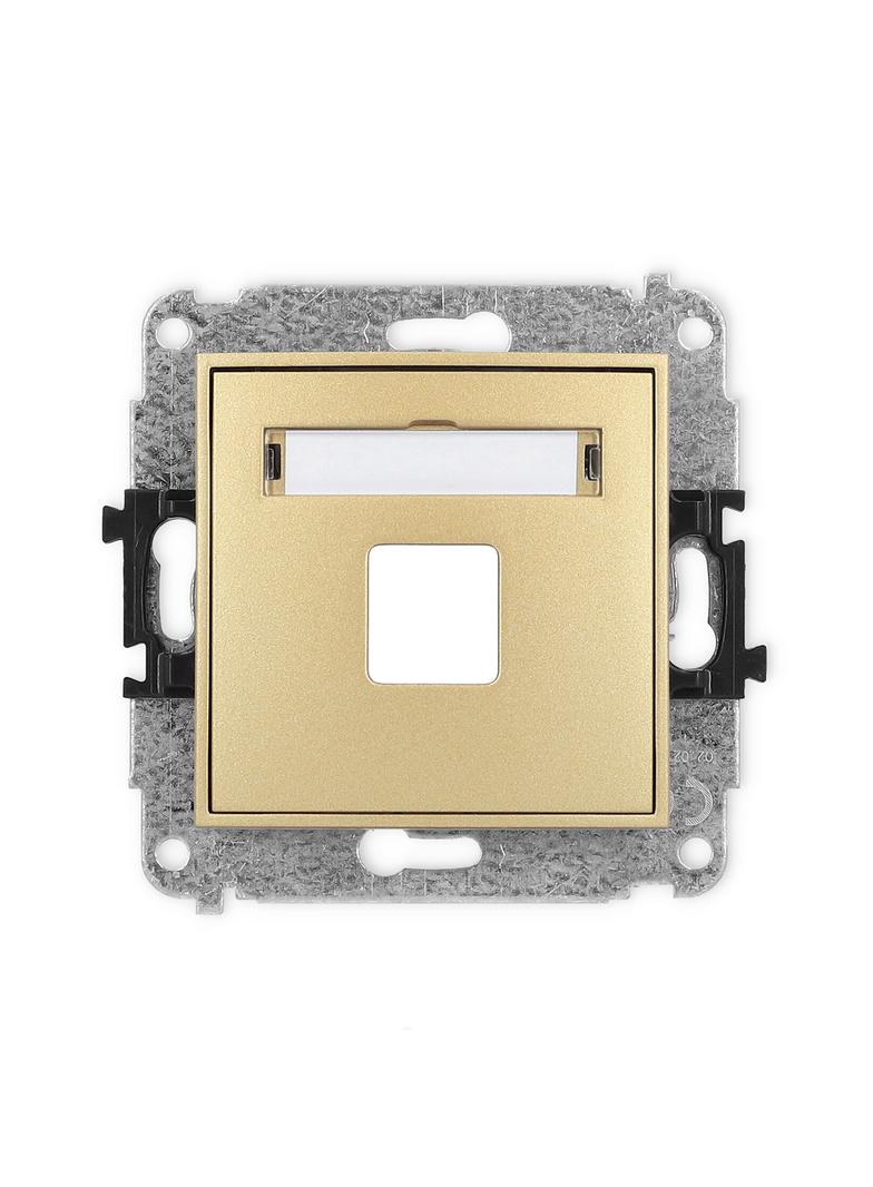 ICON Mechanizm gniazda multimedialnego pojedynczego bez modułu (standard Keystone) złoty