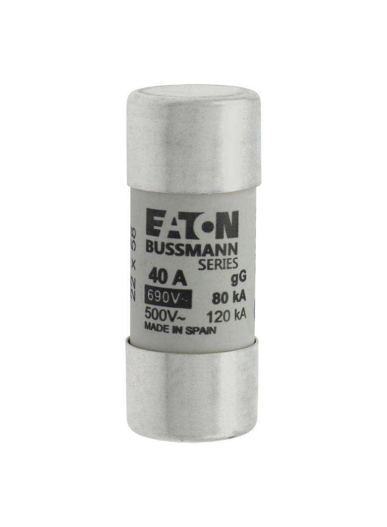 CYLINDRICAL FUSE 22 x 58 40A GG 690V AC Wkładka cylindryczna 22 x 58mm 40A GG 690V AC C22G40 EATON