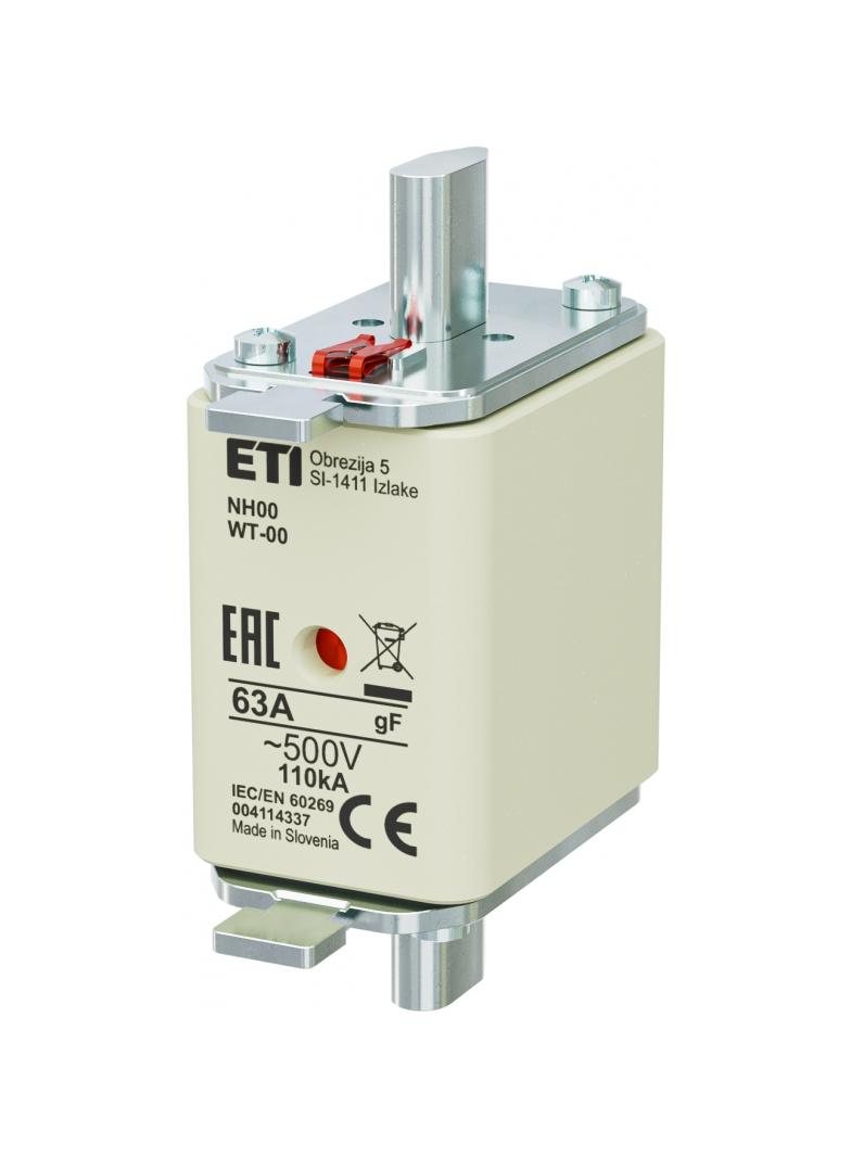 Wkładka topikowa NH szybka KOMBI NH00 WT-00 gF 63A 500V 004114337 ETI