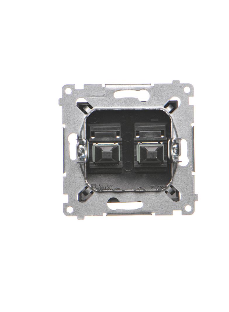 Simon 54 Gniazdo światłowodowe / optyczne podwójne SC/APC czarny