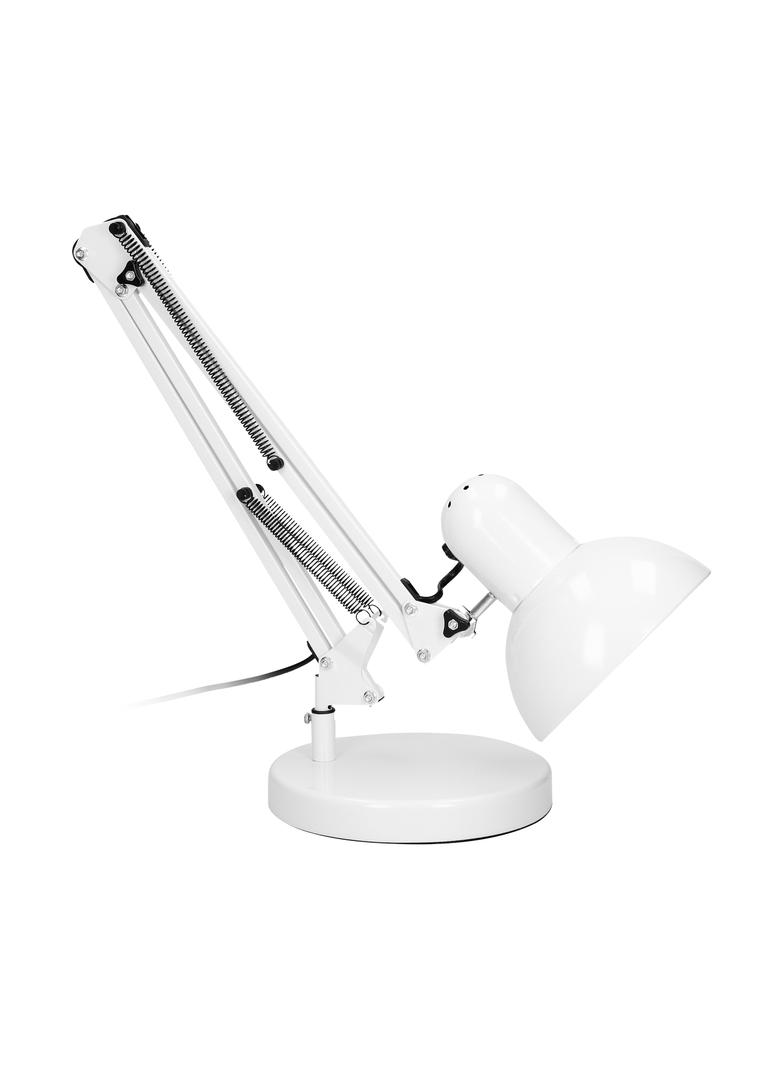 DEON, lampa biurkowa, 60W, E27, wysoka, stal, biała DL-2/W ORNO