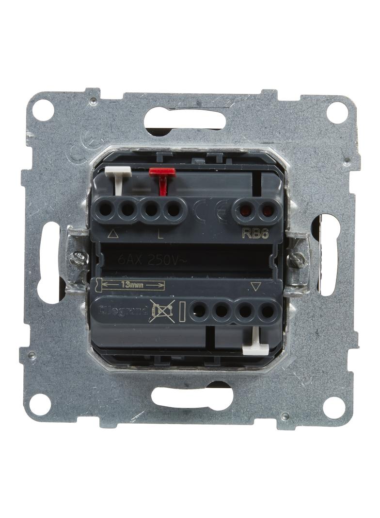 Suno Łącznik Rolet - 6 Ax - 250V - 3 Pozycyjny: Góra Dół Stop - Bezpośrednie Sterowanie Roletami Czarny 721439 LEGRAND