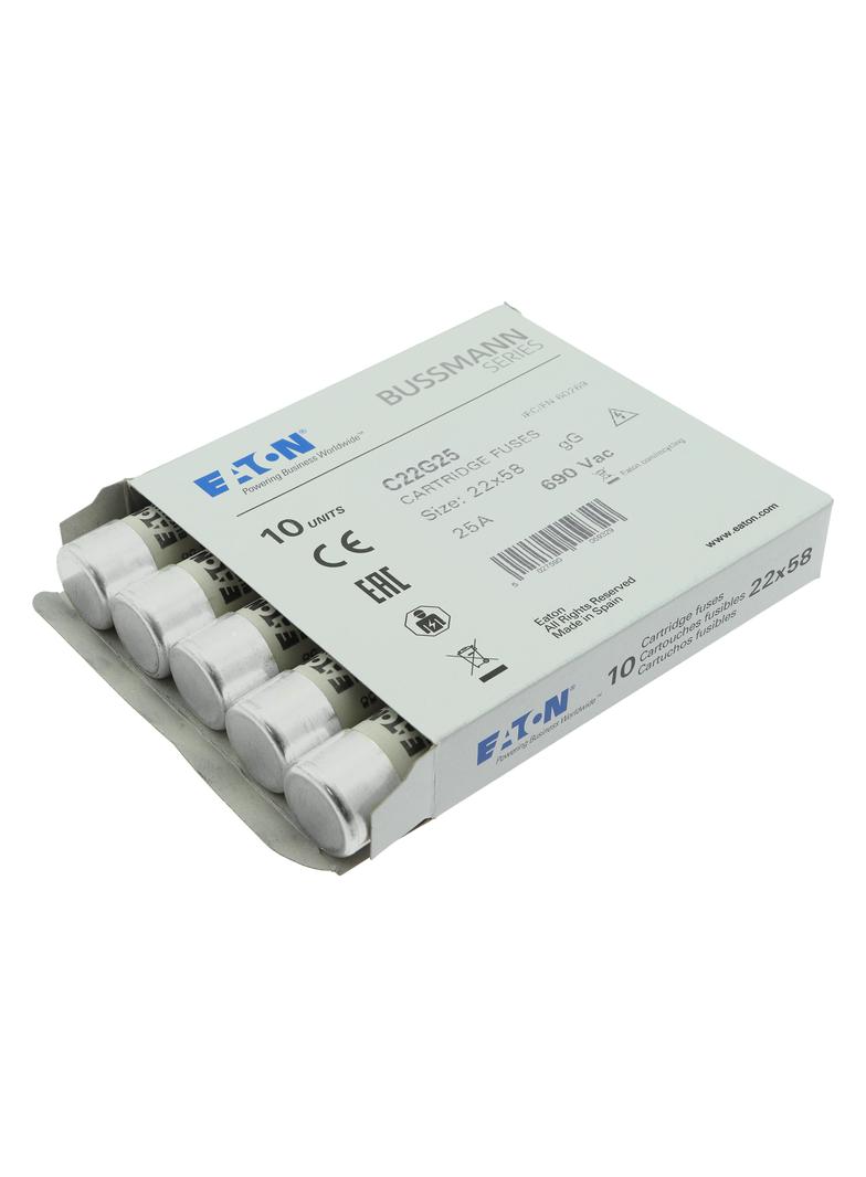 CYLINDRICAL FUSE 22 x 58 25A GG 690V AC Wkładka cylindryczna 22 x 58mm 25A GG 690V AC C22G25 EATON