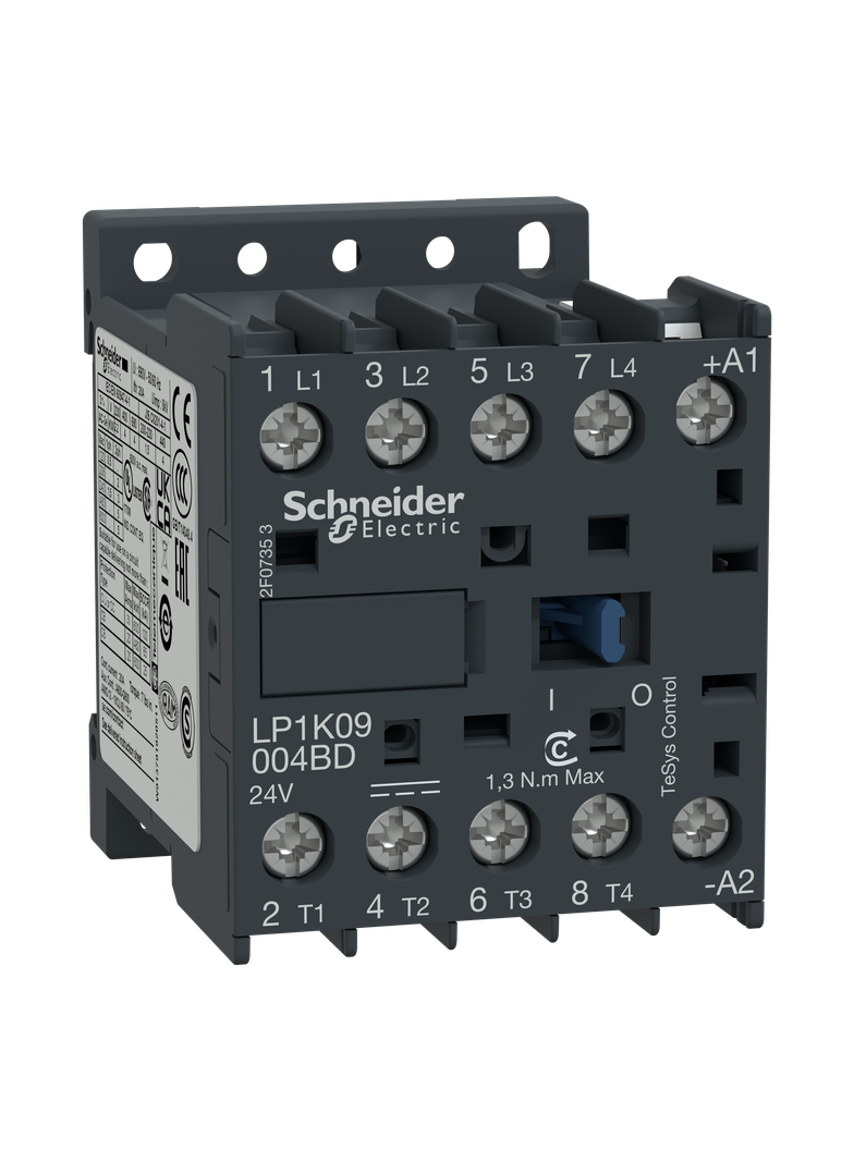 Stycznik mocy, TeSys K, 20A, 4P, 4NO, cewka 12VDC, zaciski skrzynkowe LP1K09004JD