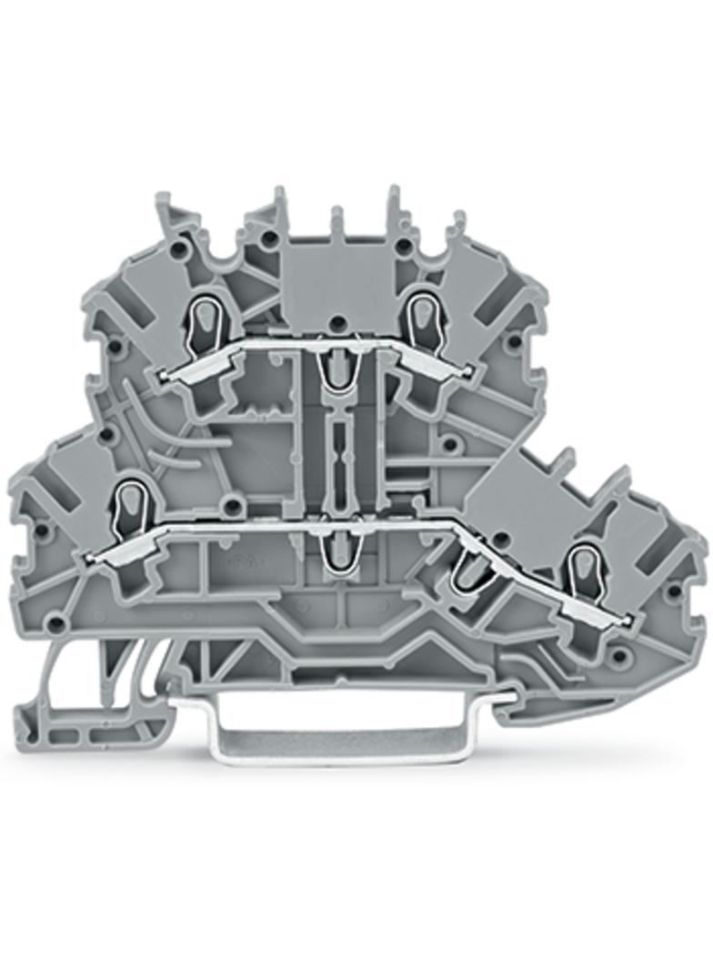 Złączka szynowa 2‑piętrowa L/L 1mm2 szara 2000‑2201 TOPJOBS WAGO