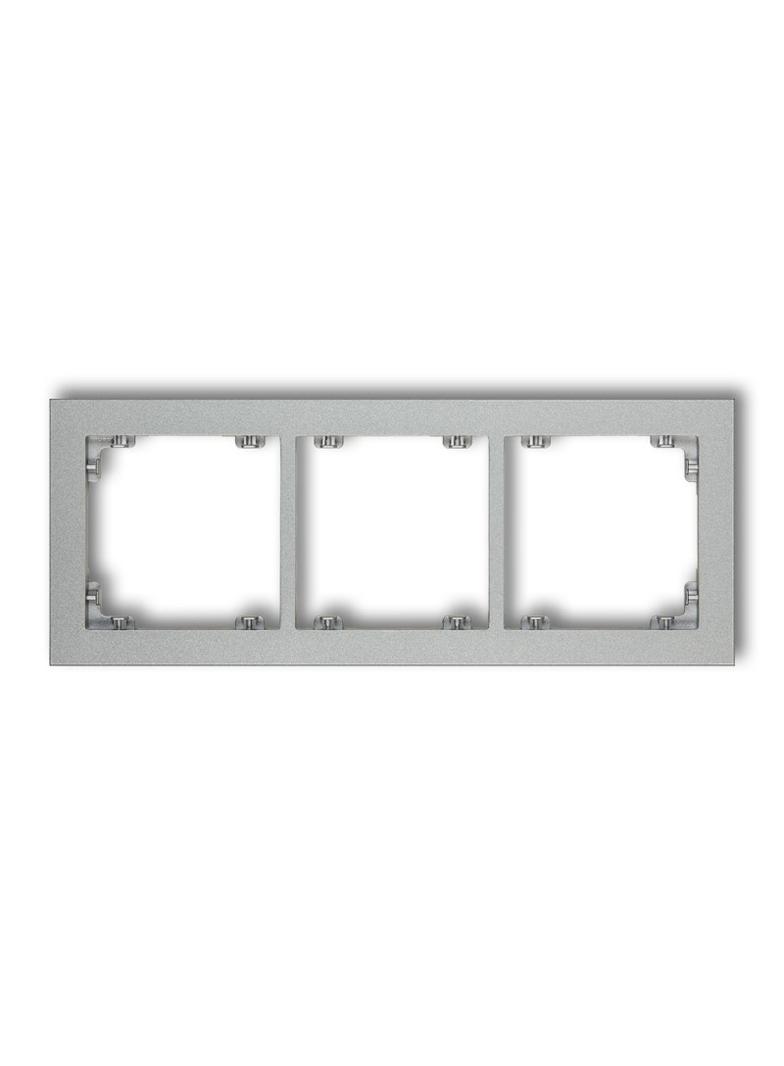 DECO Ramka potrójna z tworzywa srebrny metalik 7DR-3 KARLIK