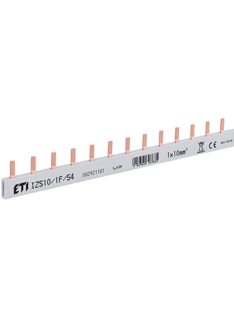 Szyna łączeniowa sztyftowa 1P 63A 10mm2 (54 mod.) IZS10/1F/54 (1m) 002921101 ETI