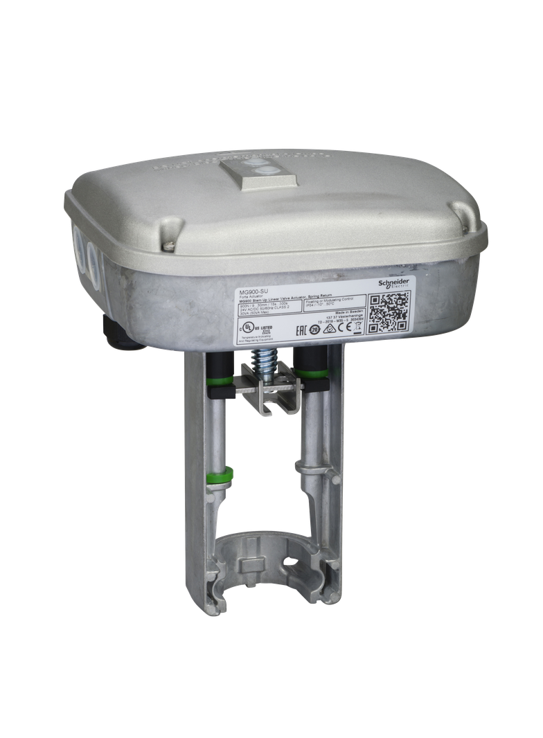 MG900, siłownik zaworu, sprężyna powrotna, 900 N, sterowanie 3-punktowe lub 0-10V, zasilanie 24 VAC