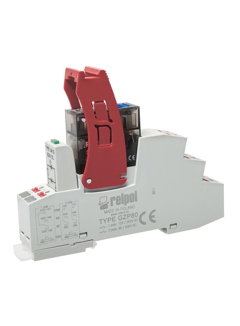 Przekaźnik interfejsowy Push‑in 2P 24VDC 8A AgNi PI84P‑024DC‑M41G‑PS‑2012 864845 RELPOL