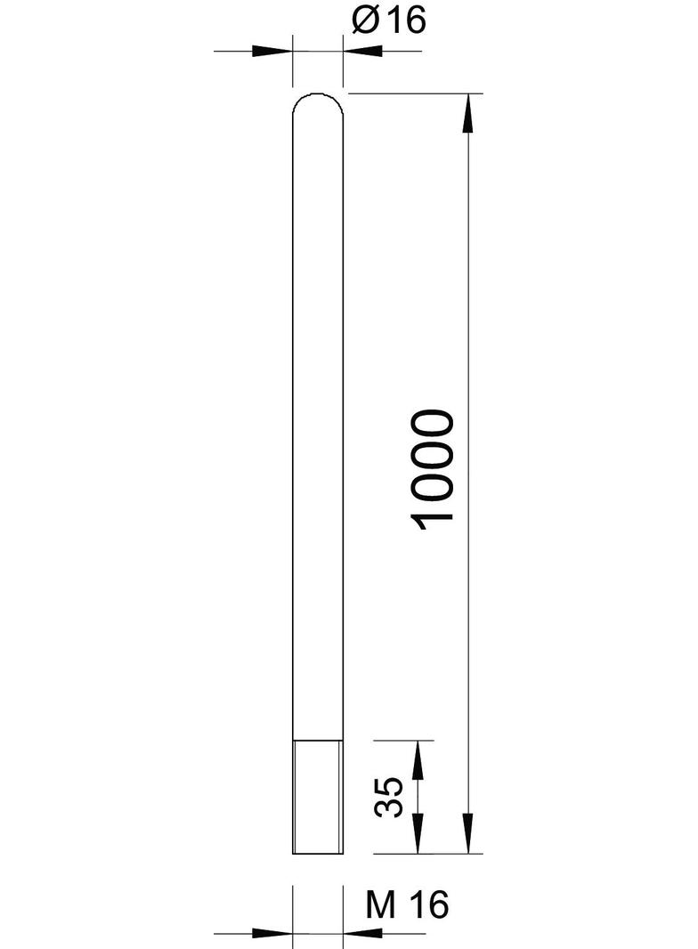 101/ALU-1000, ZWODY PRĘTOWE 16 MM Z GWINT.