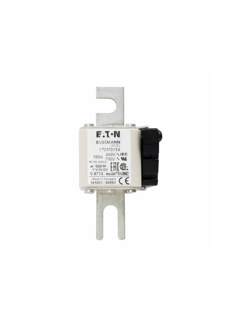 160A 690V 1*KN/80 aR INDICATOR FUSE Wkładka szybka 160A AC 690V compact DIN 1 45x59x104 mm 170M3114