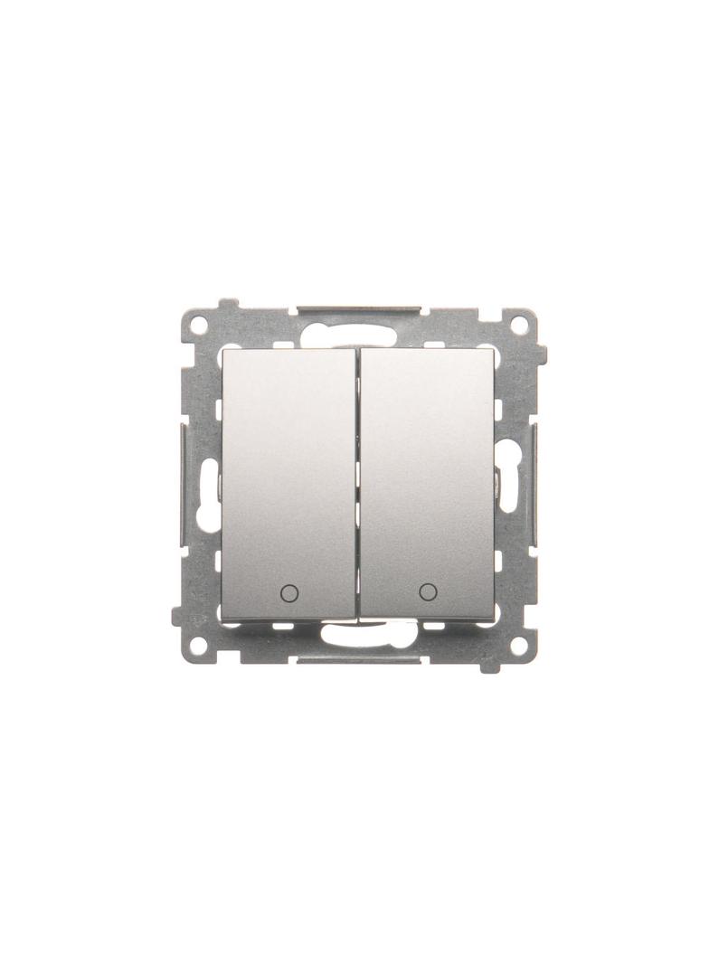 Simon 54 Łącznik dwubiegunowy podwójny 16A z. śrub. srebrny mat