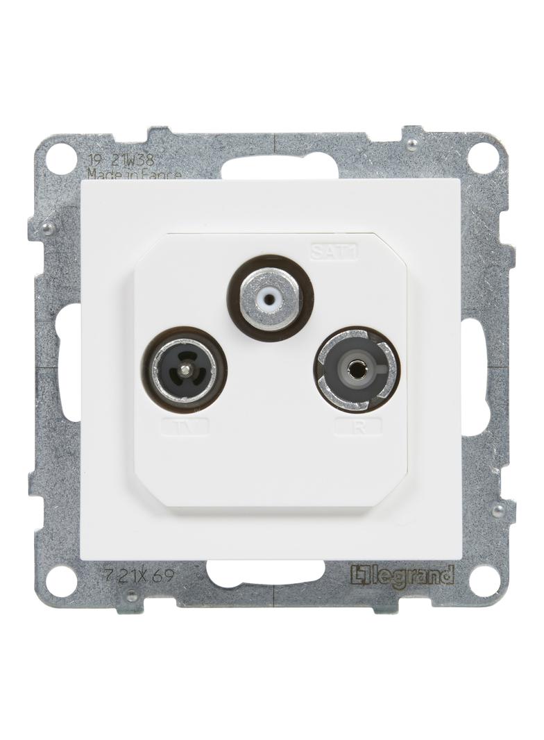 SUNO - Gniazdo TV-R-SAT zakończeniowe 10 dB, Biały, Legrand