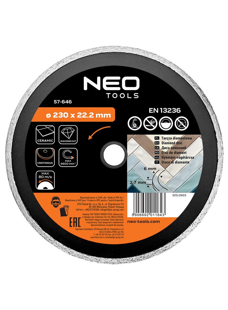 Tarcza diamentowa 230 x 22.2 mm, pełna