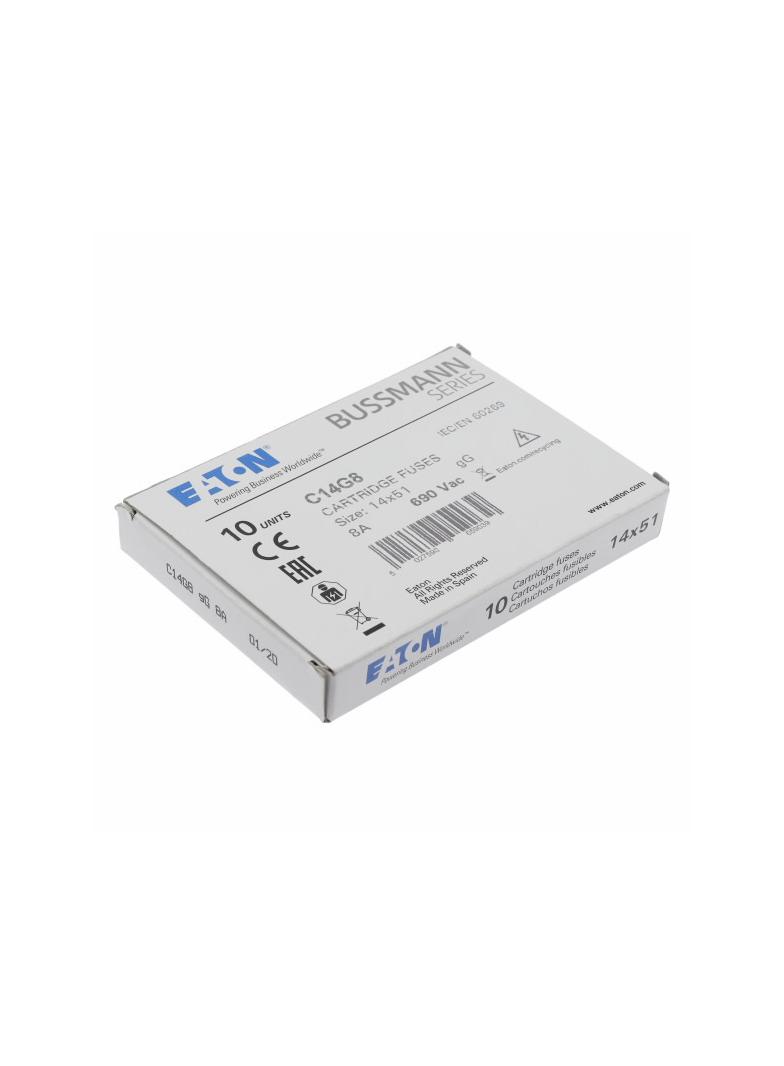 CYLINDRICAL FUSE 14 x 51 8A GG 690V AC Wkładka cylindryczna 14 x 51mm 8A GG 500V AC C14G8 EATON