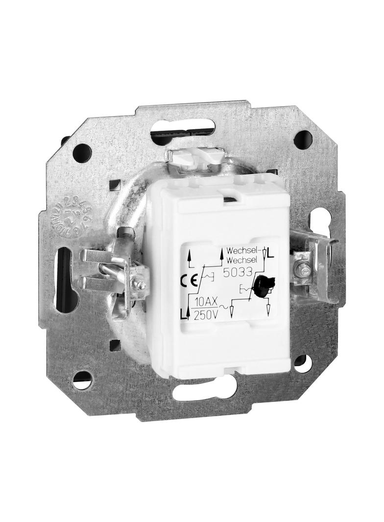 Łącznik podtynkowy schodowy podwójny Pearl, 10A, 250V, WP-2/5P, czarny
