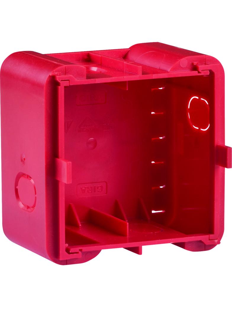 R.8 Puszka 1-krotna podtynkowa do montażu w ścianach litych, czerwona