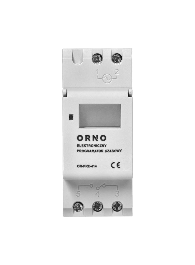 Elektroniczny programator czasowy 16 programów 2 moduły DIN TH-35mm OR-PRE-414 ORNO