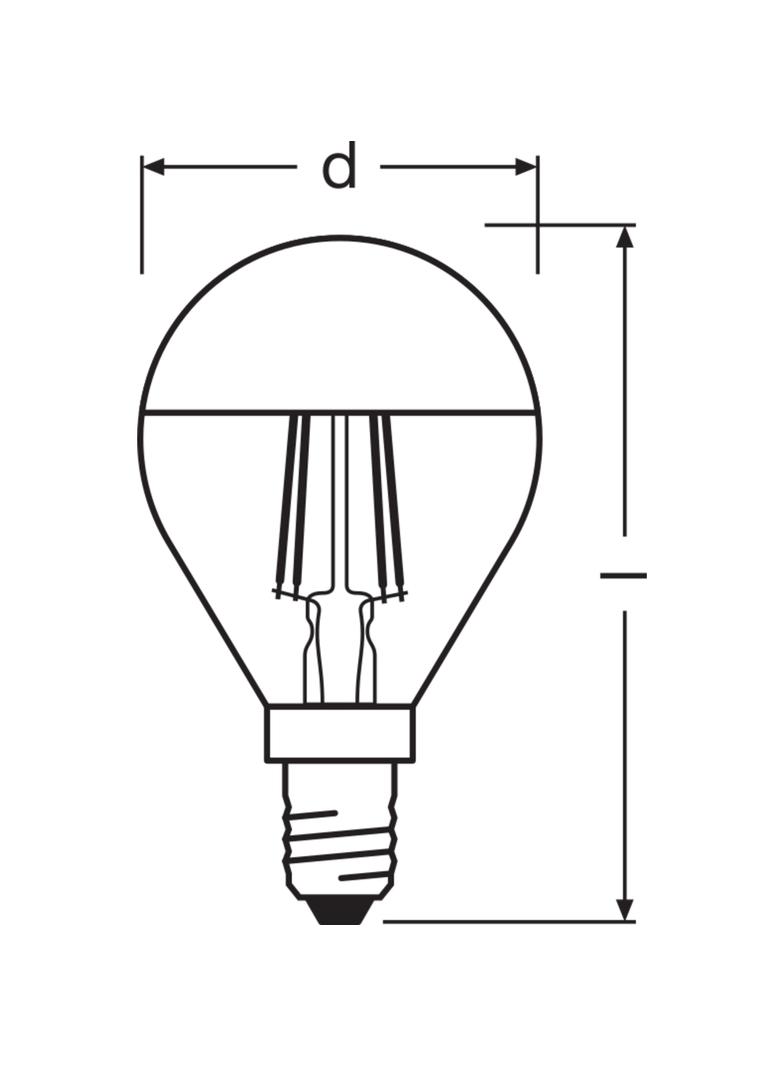 LED STAR CL P FIL Mirror Gold 37 non-dim 4W 827 E14 LAMPA LED LEDVANCE