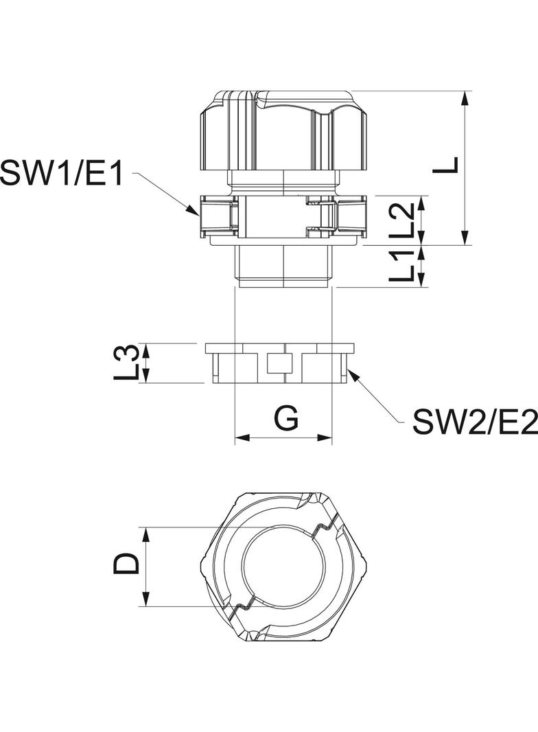V-TEC TB20 Dławik kablowy, rozdzielny