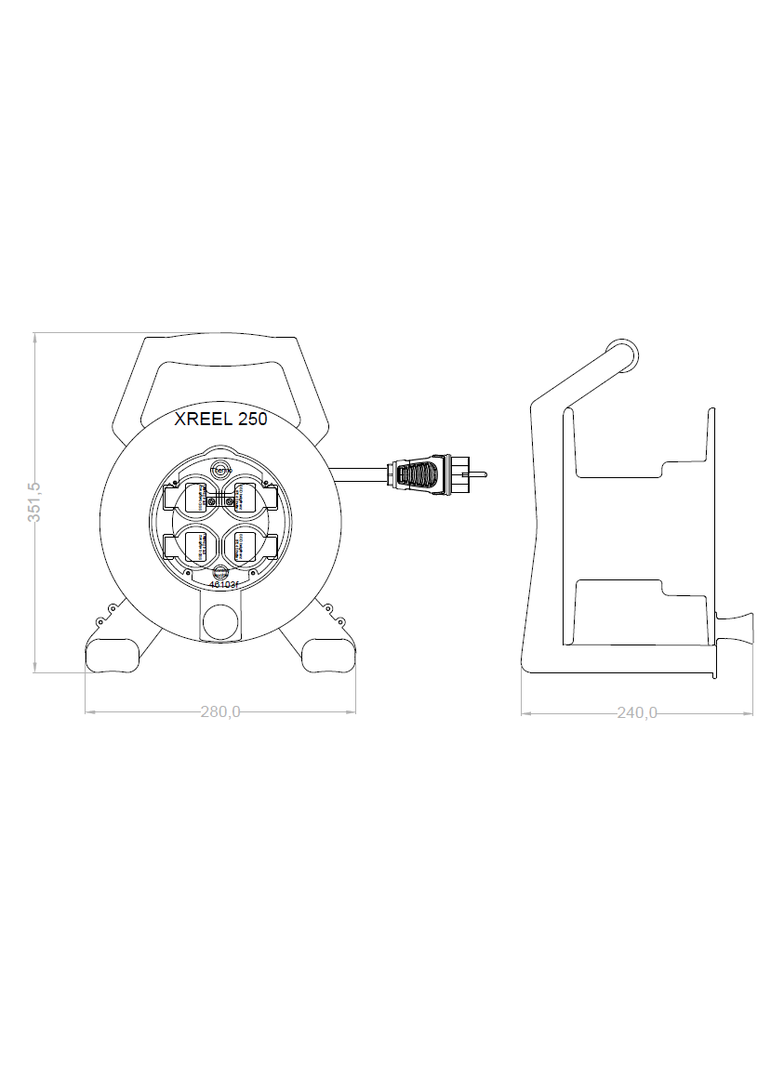 Wejście 50 mb H05VV-F 3x1,5 (OWY) wtyczka gumowa 16A IP44 92503H48153 PCE