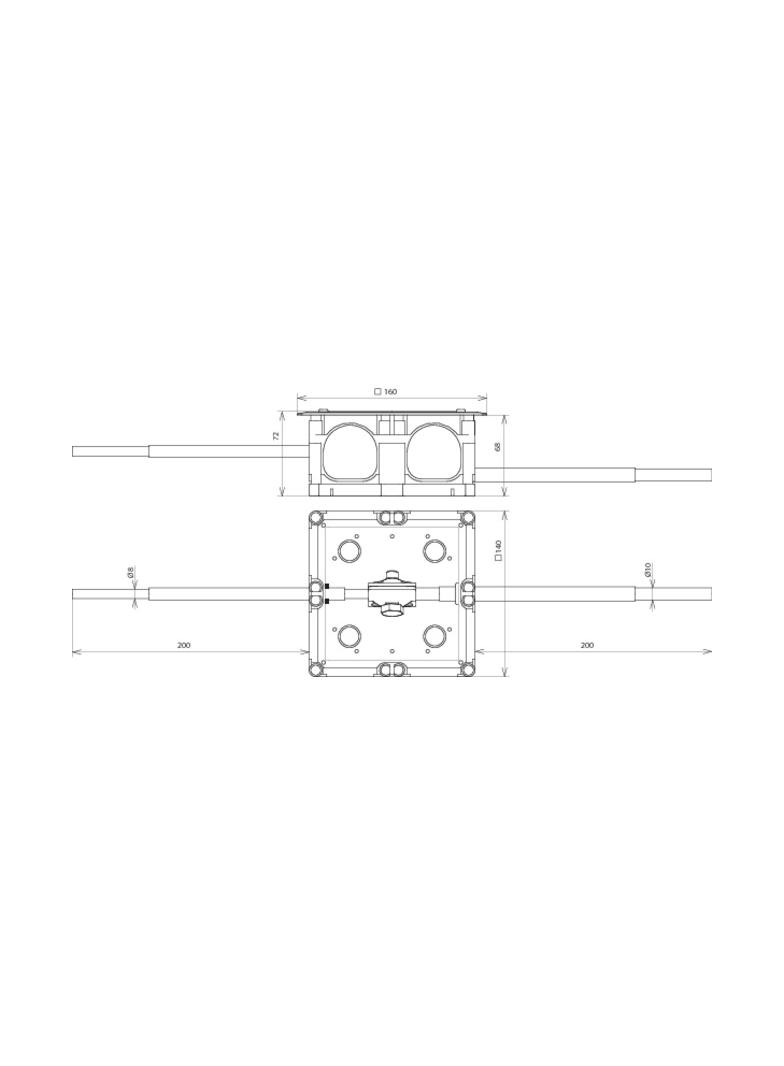 Obudowa PVC podtynk. z zaciskiem probierczym, 160x160x68 mm, dekiel NIRO