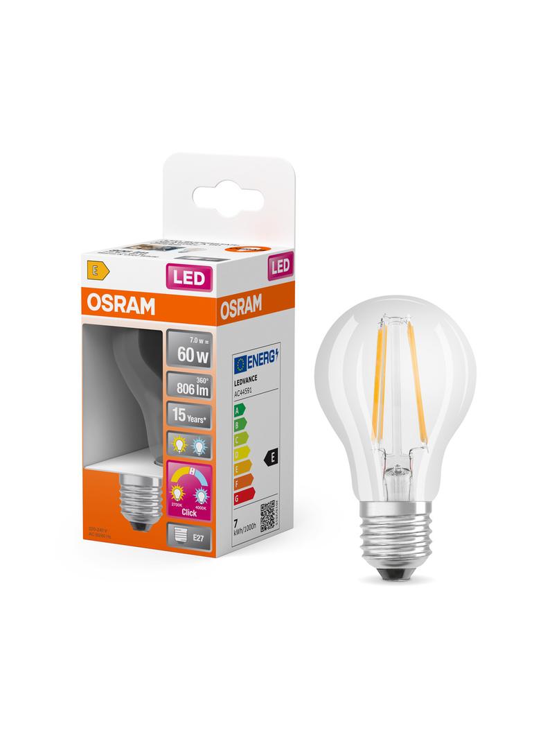 Lampa LED STAR+ non-dim CL A60 Act&Rel FILAMENT 7W 827 E27