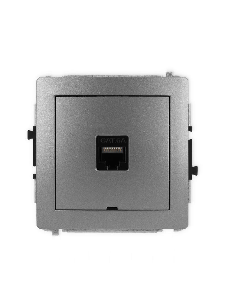 DECO Mechanizm gniazda komputerowego pojedynczego 1xRJ45, kat. 6A, 8-stykowy, bez pola opisowego gra