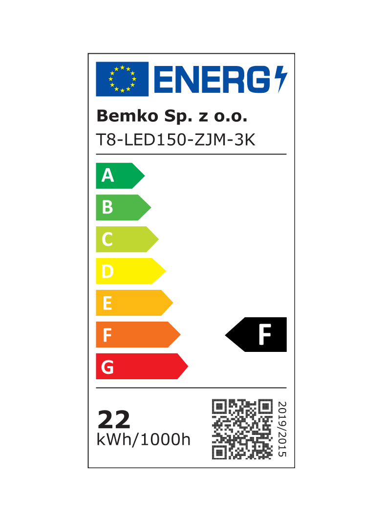 TUBA LED 230V T8 1500MM 22W 1920LM 3000K WW SZKŁO MLECZNA (KARTON 25SZT.)