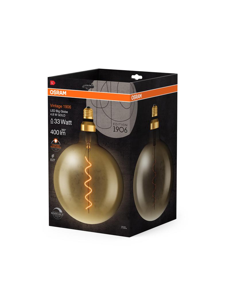 Lampa LED Vintage 1906 GOLD 200 dim 4,8W/822 szkło przezroczyste E27