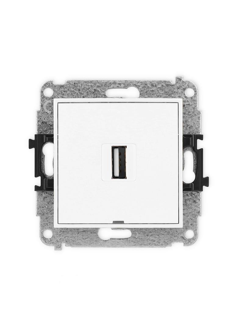 MINI Gniazdo pojedyncze USB A-A 2.0, bez pola opisowego biały MGUSBBO-1 KARLIK