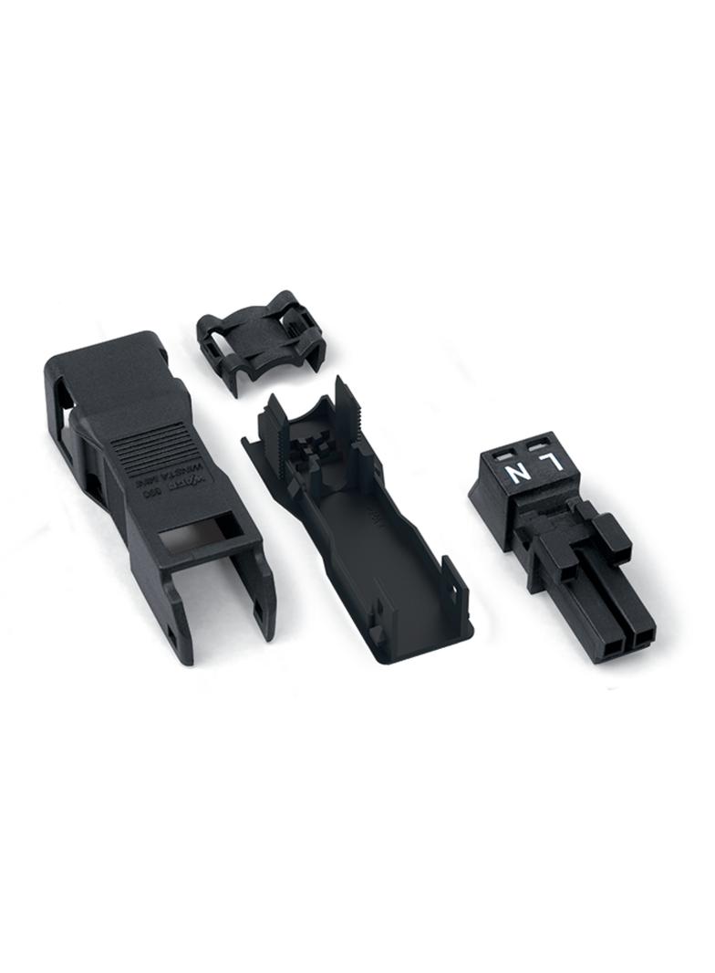 WINSTA MINI gniazdo 2-torowe czarne z obudową odciążającą naciąg