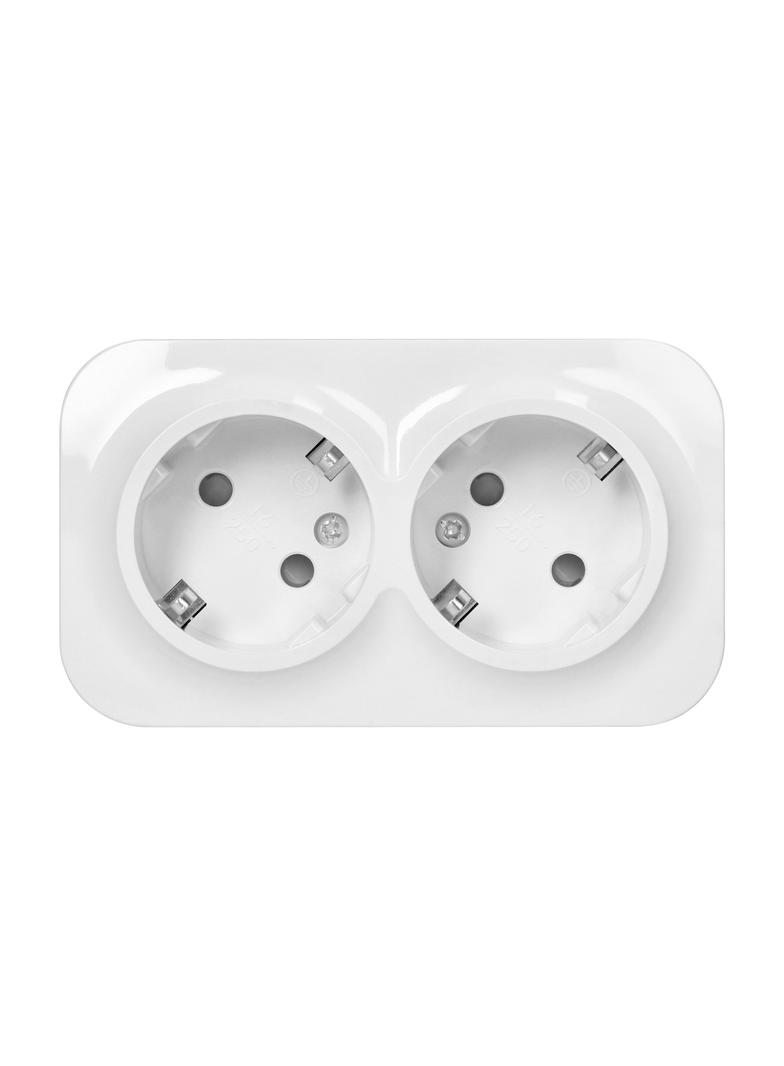 Gniazdo podwójne natynkowe ToDo IP20 Schuko Biały OR-OE-7206(GS)/W
