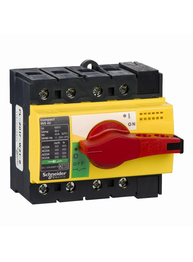 Compact INS INV, rozłącznik INS40 żółto-czerwony 40A 4P