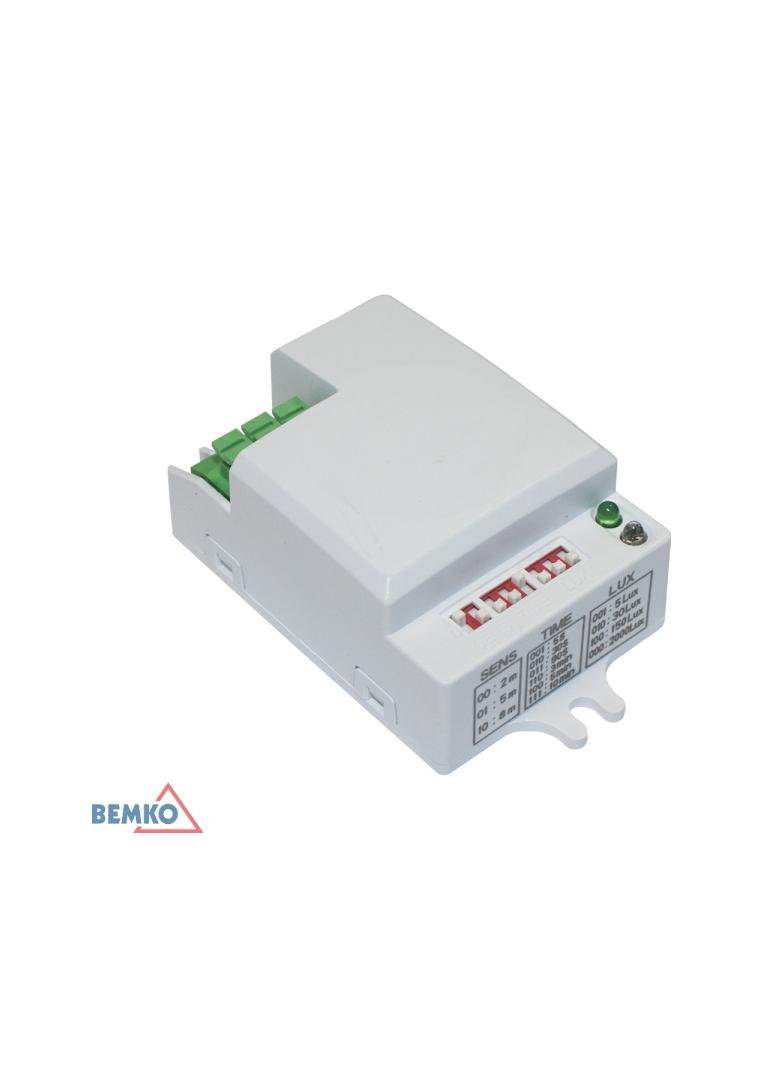 CZUJNIK MIKROFALOWY 1200W 360* IP20 PROSTOKĄTNY BIAŁY DIP-SWITCH