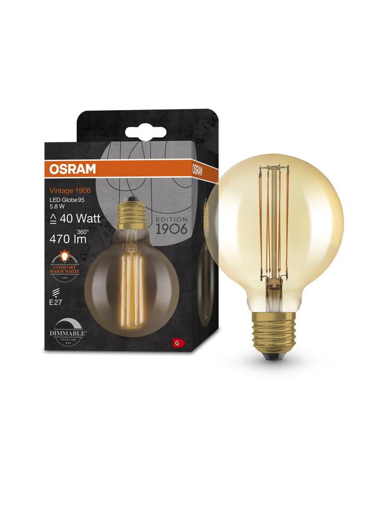 Lampa LED Vintage 1906 GOLD95 dim 5,8W/822 szkło przezroczyste E27