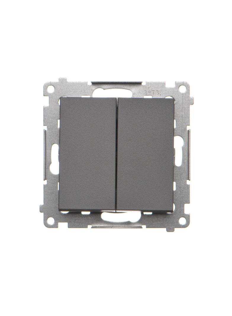 Simon 55 Przycisk zwierny podwójny zwierny bez piktogramu szybkozłączka Grafitowy mat