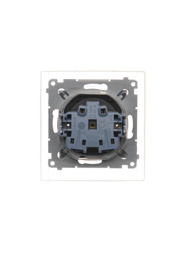 Simon 54 Gniazdo IP44 Z USZCZELKĄ 16A z. śrub. klapka transp. antracyt *Uszczelka do ramek S54 PREMI