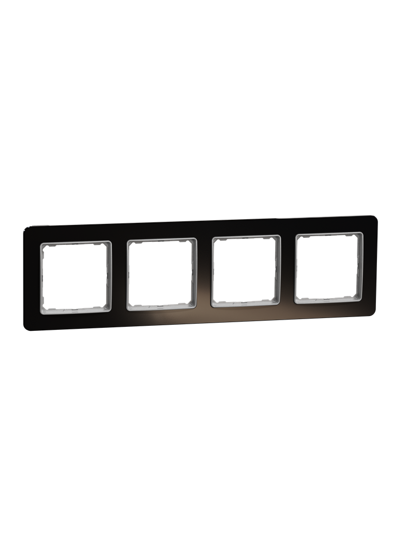 Sedna Design & Elements Ramka poczwórna szkło czarne efekt szkła SDD361804 SCHNEIDER