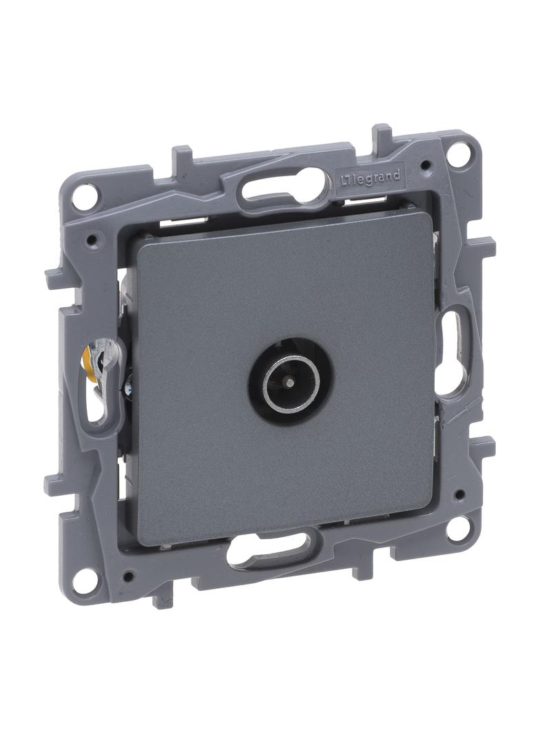 NILOE SELECTION - GNIAZDO TV(MĘSKIE) ZAKOŃCZENIOWE 10 DB STAL, Legrand