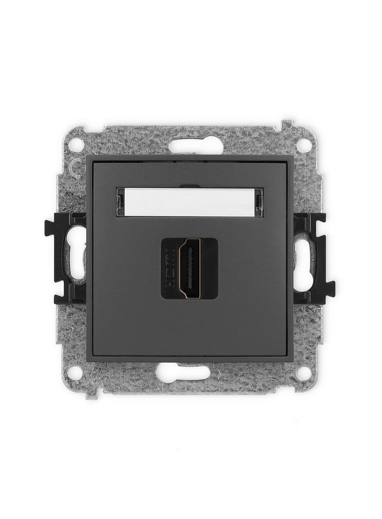 ICON Mechanizm gniazda pojedynczego HDMI 2.0 grafitowy mat