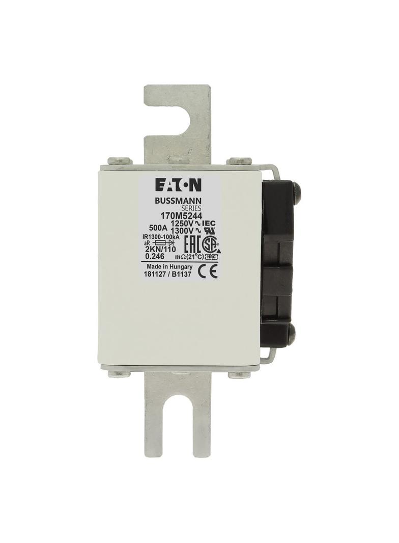 FUSE 500A 1250V 2KN/110 AR CU Wkładka szybka 500A AC 1250V rozmiar 2 61x77x138 mm aR DIN I 170M5244