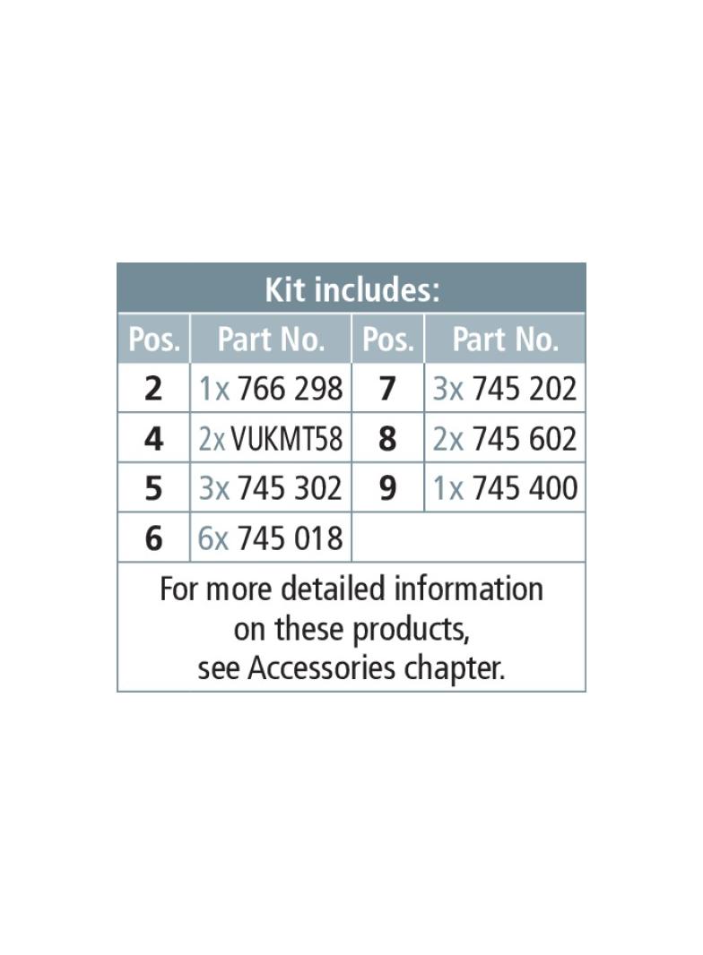 Komplet uziemiaczy TI, w kufrze z blachy stalowej