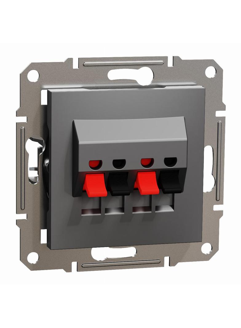 Asfora, gniazdo głośnikowe podwójne, bez ramki, antracyt