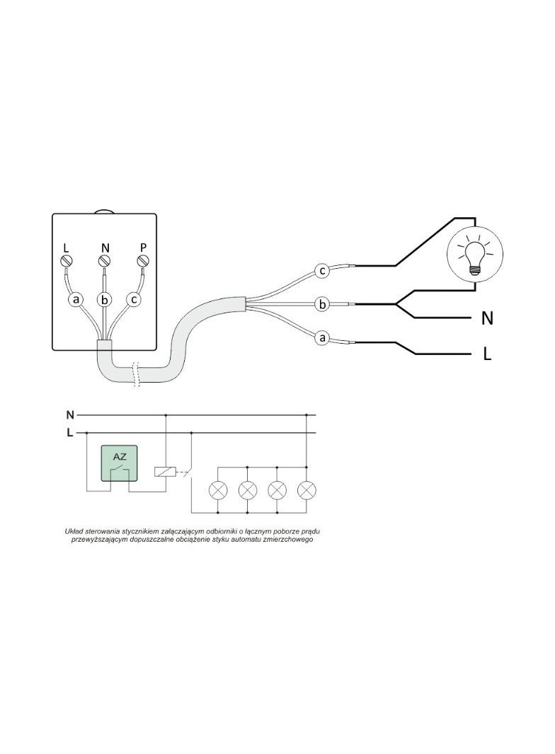 AUTOMAT ZMIERZCHOWY I=30A, OBUDOWA HERMETYCZNA, ZINTEGROWANA PUSZKA PRZYŁĄCZA IP65