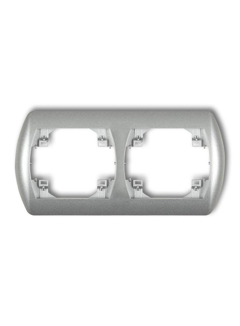 TREND Ramka pozioma podwójna srebrny metalik