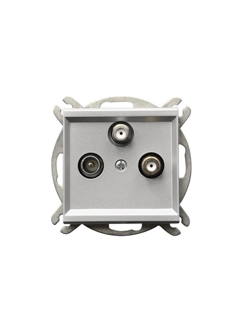 SONATA Gniazdo RTV-SAT z dwoma wyjściami SAT - kolor srebro mat