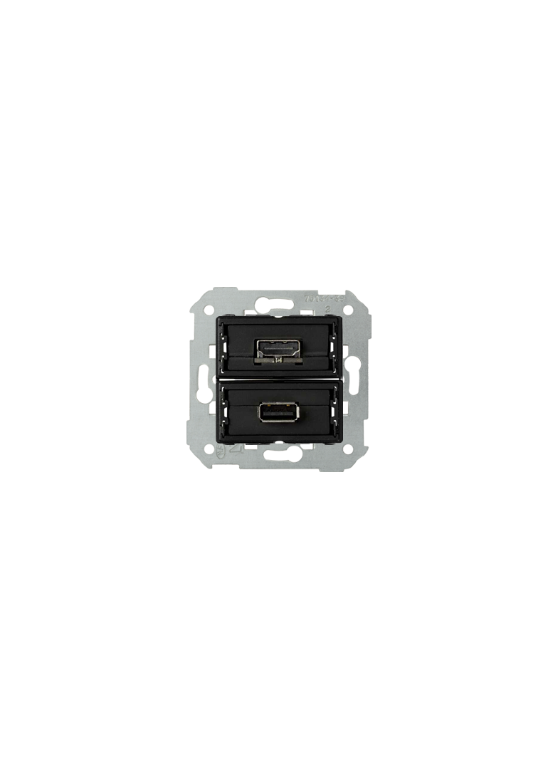 Simon 82 Gniazdo USB + HDMI (V1.4) żeńskie. Podłączenie HDMI kątowe. !Wymagana puszka podtynkowa wielopolowa (nie łączona) 7501095-039 KONTAKT