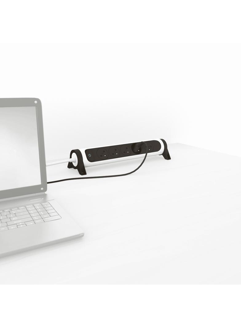 PRZEDŁUŻACZ PREMIUM, OBROTOWY, 5X2P+Z, Z PRZEWODEM 1.5 METRA 3X1.0 MM2 - BIAŁY/GRAFITOWY, Legrand