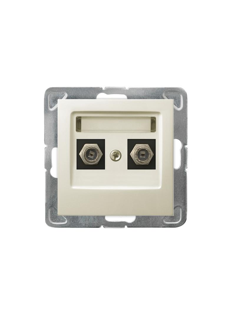 IMPRESJA Gniazdo antenowe typu F podwójne - kolor ecru